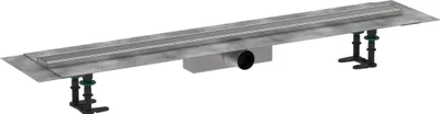 Immagine prodotto di hansgrohe RainDrain Compact kit complet caniveau de douche 1000, pour installation standard, acier inoxydable brossé, 56182800, 56182800
