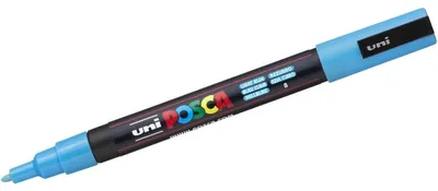 Produktbild von POSCA uni PC-3M, 1 Stück(e), Blau, Rundspitze, Schwarz, Blau, Kunststoff, Polypropylen (PP), 0,9 mm
