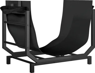 Produktbild von Kaminholzregal für innen 53 x 33 x 43 cm Brennholzregal mit Tragetasche Metall Schwarz
