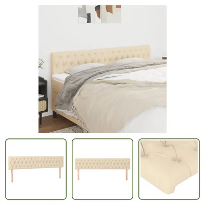Produktbild von The Living Store Kopfteile 2 Stk. Creme 100x7x78/88 cm Stoff