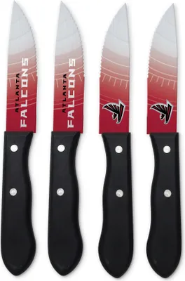 Produktbild von NFL Atlanta Falcons Steakmesser 4-teilig Set Football Messer Set Barbecue