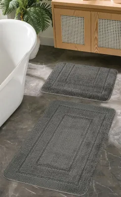 Image de Mijolnir, Cerceve - Anthracite, set de tapis de bain (2 pièces), anthracite, 100 % POLYPROPYLÈNE, 50 x 80 cm