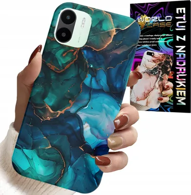 Image de Etui pour Xiaomi Redmi A2 - Dos à motifs marbrés bleu vert