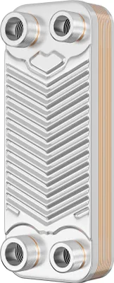Image de Wiltec Échangeur de chaleur thermique avec 10 plaques – 191 x 73 x 414 mm – max. 22 kW – 0,18 l par passe – en Acier inoxydable – pour Eau Solaire