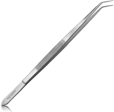 Produktbild von Kochpinzette feine und gebogene Spitze 25 cm lang Küchenpinzette