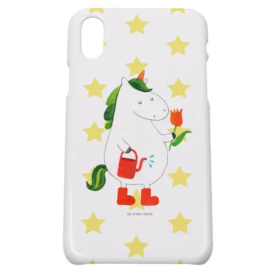 Produktbild von Mr. & Mrs. Panda Iphone 10 Handyhülle Einhorn Gärtner - Weiß - Geschenk, Handy, Unicorn, Garten, Stiefel, X, Einhörner, Cover, Hülle, Blume, Giesskanne
