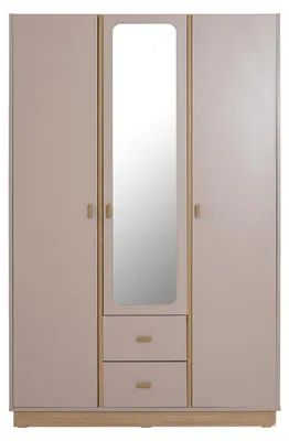 Immagine prodotto di Armadio beige, mobiletto in legno, 3 ante, ideale per camerette o camere da letto, design moderno