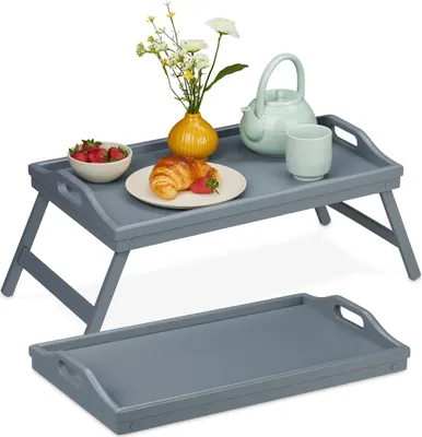 Produktbild von relaxdays Graues Betttablett im 2er Set
