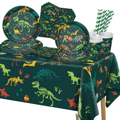 Obrázek produktu pro 101-dílná sada dekorací na téma dinosaurů – dekorace na dětskou oslavu