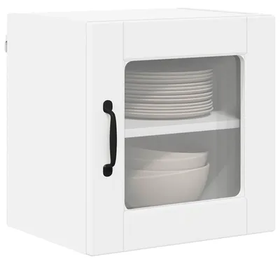 Image de Armoire murale en verre vidaXL PORTO, blanche, 40 x 31 x 40 cm, aggloméré