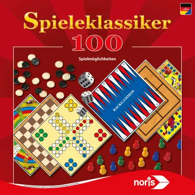 Immagine prodotto di Noris Spieleklassiker, Spielesammlung, Brettspiel, Familien, Spiel, 100 Spielmöglichkeiten, 606111686