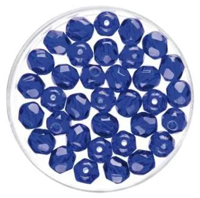 Produktbild von Glorex Glasschliff Perlen 6 mm 50 Stück, azurblau