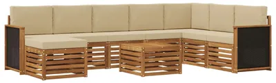 Produktbild von vidaXL Outdoor-Sofagarnitur 7 stk. Natur