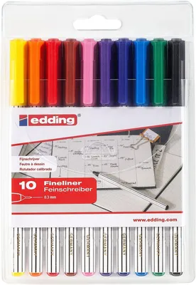 Produktbild von Fineliner edding 89 office liner EF 0,3mm VE=10x10 Stück sortiert