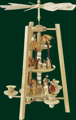 Obrázok produktu pre Stolová pyramída Betlehem 3 poschodia prírodná výška = 42 cm NOVINKA