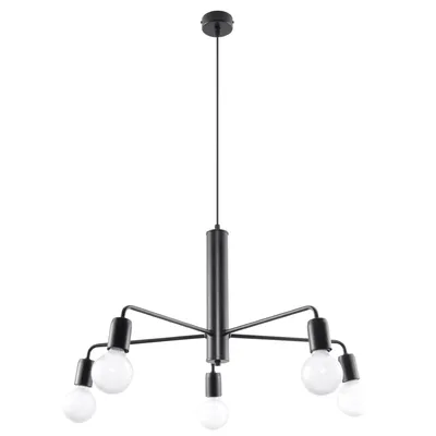Image de Suspension ORALIA 5 E27 Noir de LUMILO