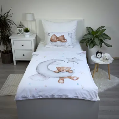 Produktbild von Jerry Fabrics Pościel dziecięca z misiem na chmurce 100x135 cm 100% bawełna