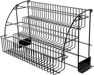 Zdjęcie produktu dla Półka na przyprawy – stojak na przyprawy – 3 poziomy – montaż w szafce – żelazo – 37×20 cm – nośność 5 kg – czarny