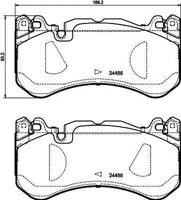 Produktbild von HELLA Bremsbeläge Satz Vorne Bremsklötze passend für MERCEDES-BENZ M-Klasse (W166) 8DB 355 039-931