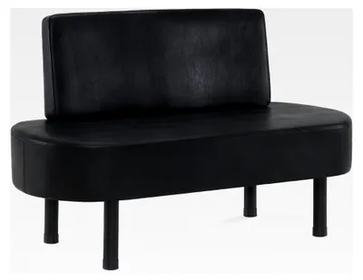 Produktbild von 3-Sitzer Sitzbank mit Rückenlehne, 130 cm Wartebank für Salon, Polsterbank für Wohnzimmer und Flur (Schwarz/Kunstleder)