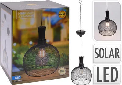 Produktbild von ProGarden LED Garten-Pendelleuchte Solar Metall 18,5 cm