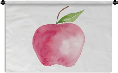Produktbild von MuchoWow® Wandteppich Wandbehang Apfel - Obst - Weiß 90x60 cm Tapisserie Dekoration Wandtuch - Wandskulpturen - Bildteppich