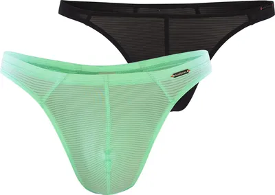 Image de Olaf Benz Lot de 2 strings pour homme RED1201 Mini string - noir-menthe - taille XXL