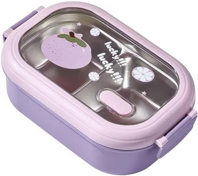 Productafbeelding van Thermische lunchbox van staal met compartimenten en scheidingswanden, ideaal voor studenten en kantoormedewerkers