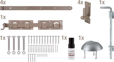 Produktbild von Alberts DURAVIS® Beschlagssortiment | für  Doppeltore | perlbeige RAL 1035 duplexbeschichtet