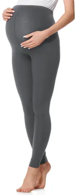 Produktbild von Be Mammy Lange Umstandsleggings aus Baumwolle BE20-230 (Grau, L)