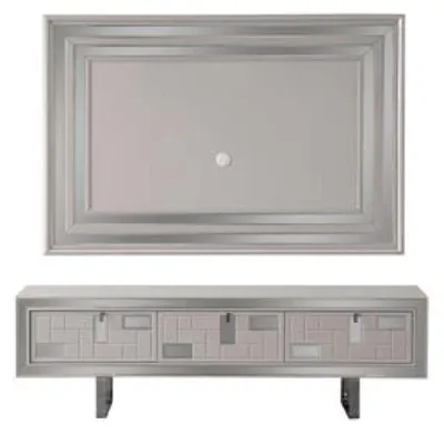 Immagine prodotto di Parete attrezzata Credenza Porta TV Pannello a muro Bianco RTV Lowboard Moderno