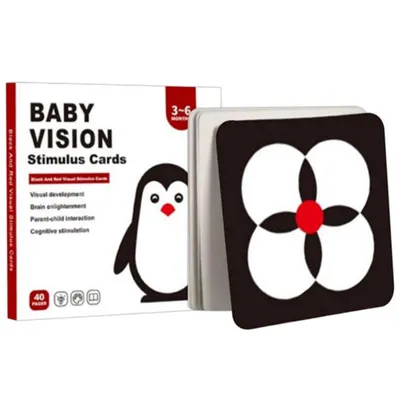Produktbild von Minicee Baby Lernkarten Kontrastkarten Schwarz Weiß 3-6M Flashcards