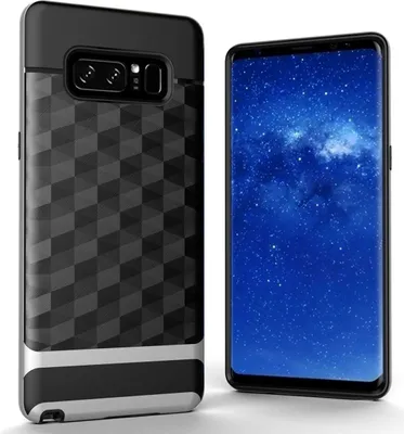 Produktbild von Hülle für Samsung Galaxy Note 8 Backcover Case Handy Schutzhülle - Cover 3D Prisma Design Silber