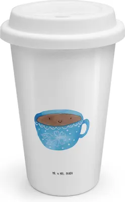 Produktbild von Mr. & Mrs. Panda ToGo Kaffeebecher Kaffee Tasse - Weiß - Geschenk, Liebe, To Go, Thermobecher, Coffee Becher, Glücklich, Lustige Sprüche, Genuss, Mehrwegbecher, Geschmack