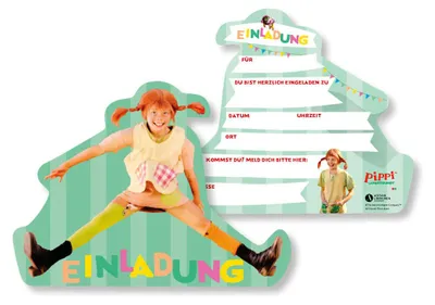 Produktbild von Pippi Langstrumpf Einladungskarten