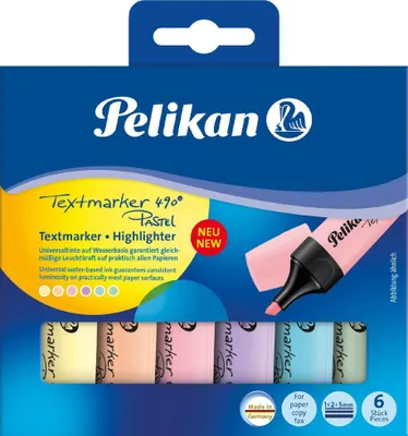 Produktbild von Pelikan 817325 - 6 Stück(e) - Blau - Grün - Orange - Pink - Gelb - Meißel - Mehrfarbig - Deutschland - Box