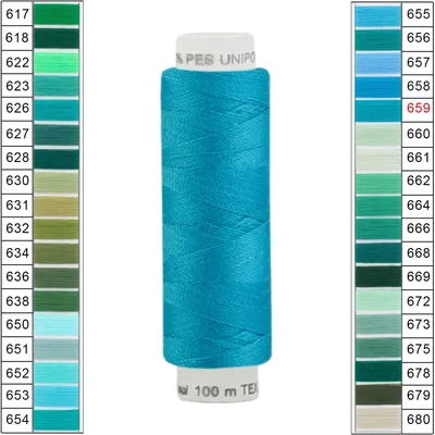 Produktbild von Nähgarn 10 x 100m Unipoly 120 Tex14x2 Universalnähgarn Allzweckgarn Polyester 4v6 Farbwahl, Farbe:659