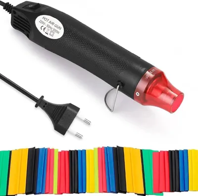 Produktbild von Heißluftpistole Mini, 200℃, tragbar, 328-teiliges Schrumpfschlauch-Set, für Handwerk
