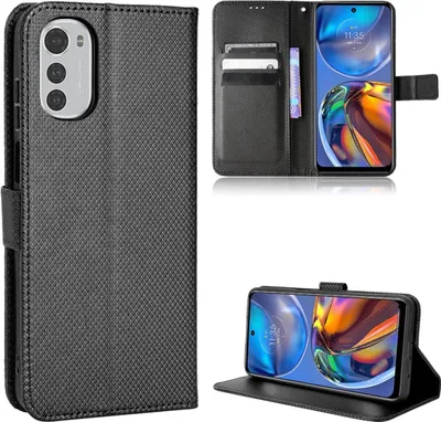 Imagen del producto de Funda de cuero sintético para Motorola Moto E32, compatible con König Design, funda para teléfono móvil, color