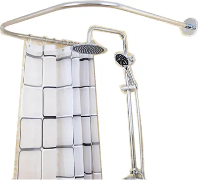 Obrázek produktu pro Tyč na sprchový závěs, nastavitelná délka, odolná nerezová ocel, bílá, 180 × 240 cm