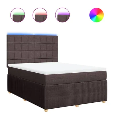 Produktbild von Boxspringbett mit Matratze Dunkelbraun 140x200 cm Stoff