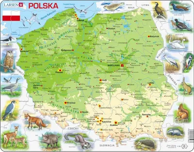 Produktbild von Larsen Rahmenpuzzle - Polen (auf Polnisch) - 61 Teile