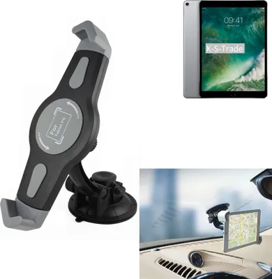 Produktbild von K-S-Trade Scheiben-Halterung für Tablets kompatibel mit Apple iPad Pro 10,5 Zoll LTE KFZ Tablet Saugnapf Auto Halterung Windschutzscheibe Holder