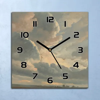 Produktbild von Wanduhr Echt-Glas-Küchenuhr Vintage-Wolken Quarz Lautlos 30x30 Deko Bilder