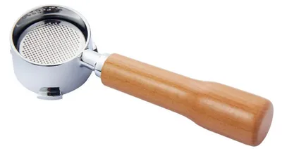 Immagine prodotto di Portafiltro da 51 mm - Portafiltro smontabile senza fondo - Accessorio per macchina da caffè - Acciaio inossidabile - Manico in legno - 23 x 5,1 cm - Supporto per filtro da caffè