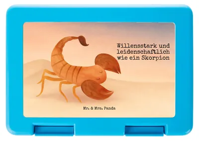 Produktbild von Mr. & Mrs. Panda Bentobox Sternzeichen Skorpion Design - Weiß - Geschenk, Lunchbox, Essensbox, Geburtstag November, Vorratsbehälter, Oktober, Vesperbox, Skorpione