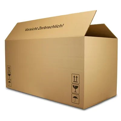 Produktbild von Faltkarton 1200 x 600 x 600 mm (120 x 60 x 60 cm) | Doppelwellig | Höhenriller | Versandkarton | DHL Stabiler karton