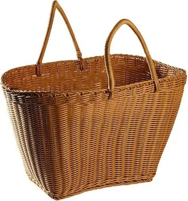 Produktbild von 360Home Korbtasche Korb Geflecht Kunstrattan Braun Gewebte Griffe Extra Hochglan 28*28*45cm