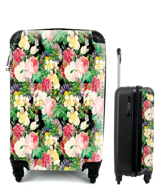 Produktbild von MuchoWow® Koffer Handgepäck Trolley Rollkoffer Kleine Reisekoffer mit 4 Rollen - Blumen - Frühling - Muster - Cabin Size < 55x40x23 cm & 55x40x20 cm - Fotokoffer - Kabinenkoffer - Boardgepäck - Reise-Box - Reisekoffer - Reisegepäck - Koffer mit Bild - Trolley für Kinder
