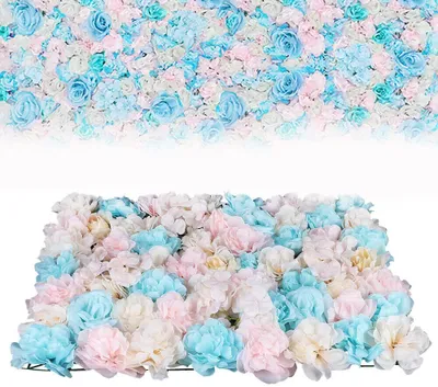 Image de 12 pièces mur de fleurs artificielles mur de roses colonne bricolage belle décoration de fond panneau de fleurs artificielles pour le jardin décor de mariage 40*60cm